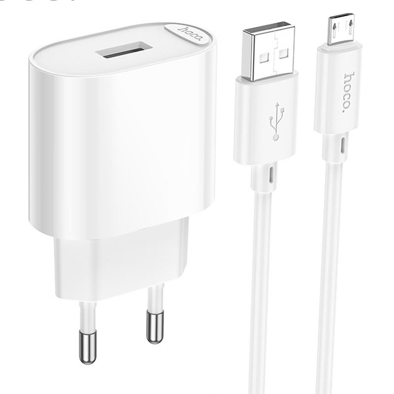 МЗП Hoco C109A Fighter 10.5W (1USB-A) + кабель USB to MicroUSB на малюнкі №1