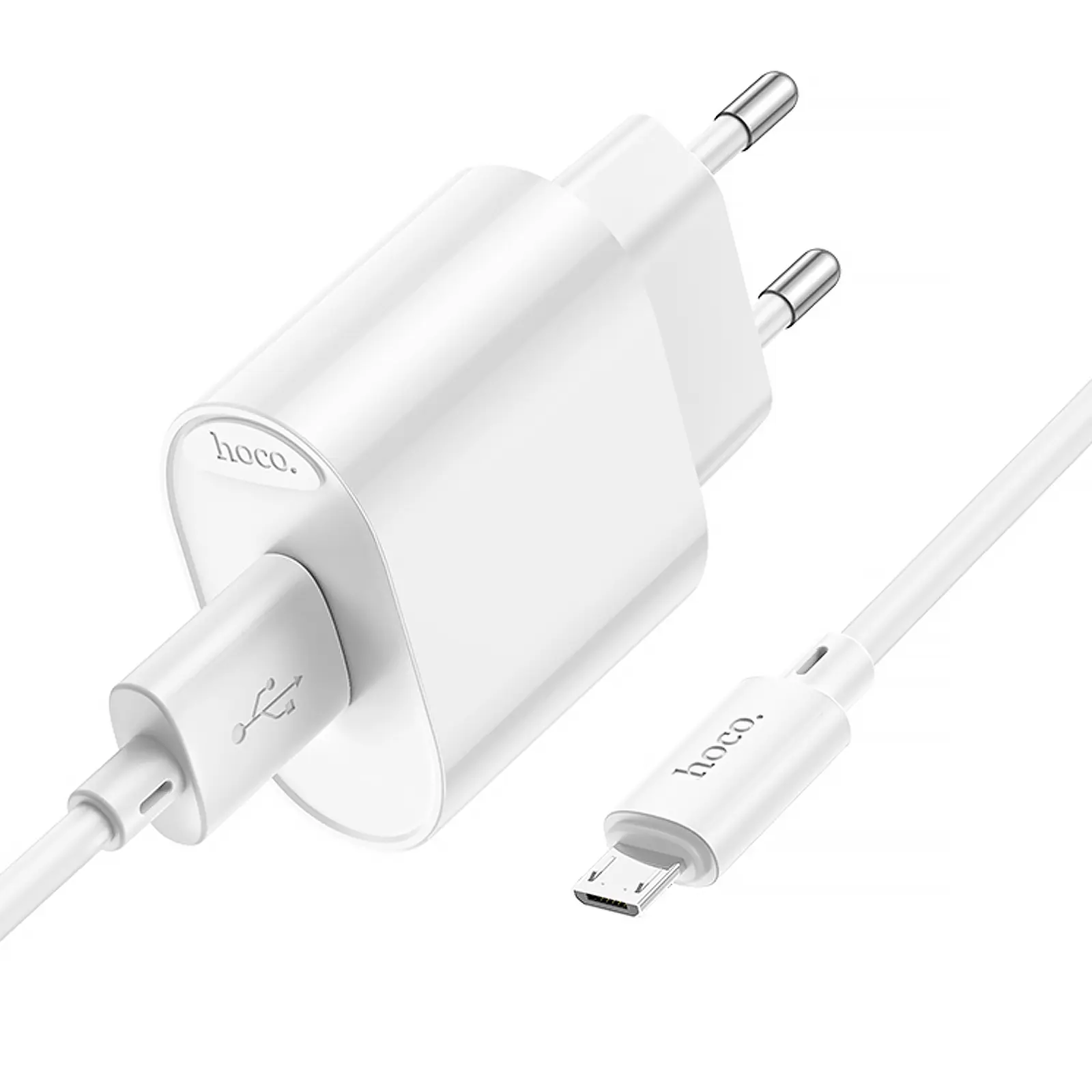 СЗУ Hoco C109A Fighter 10.5W (1USB-A) + кабель USB to MicroUSB, White 2, купить оптом с доставкой
