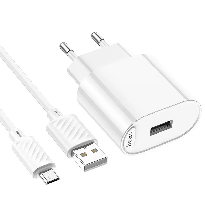 СЗУ Hoco C109A Fighter 10.5W (1USB-A) + кабель USB to MicroUSB, White 4, купить оптом с доставкой
