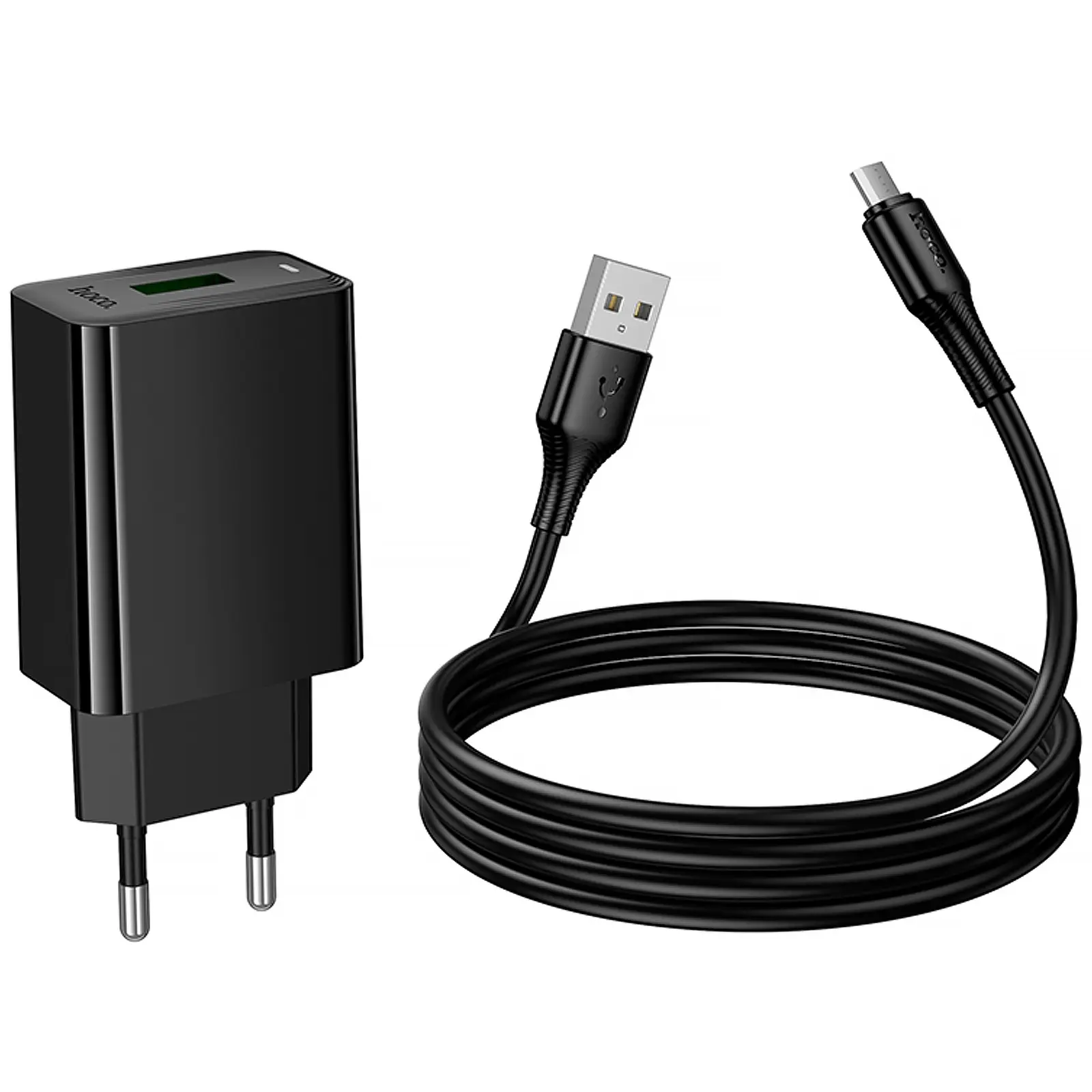 СЗУ Hoco CS92A Leader 18W+QC3.0 (1USB-A) + кабель USB to MicroUSB, Black 5, купить оптом с доставкой