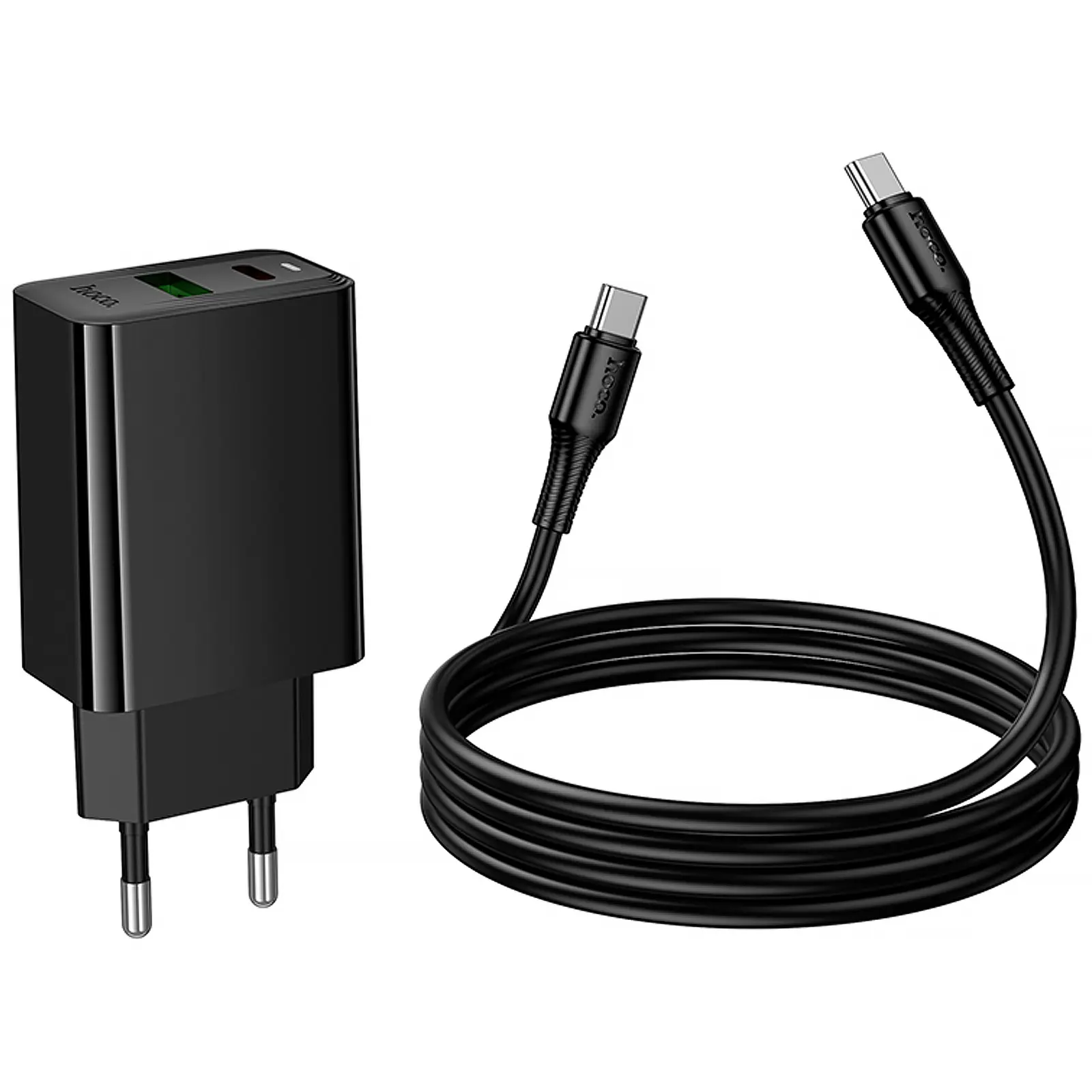 МЗП Hoco CS95A Leader PD30W+QC3.0 (1USB-A/1C) + кабель Type-C to Type-C, Black 6, купити оптом з доставкою