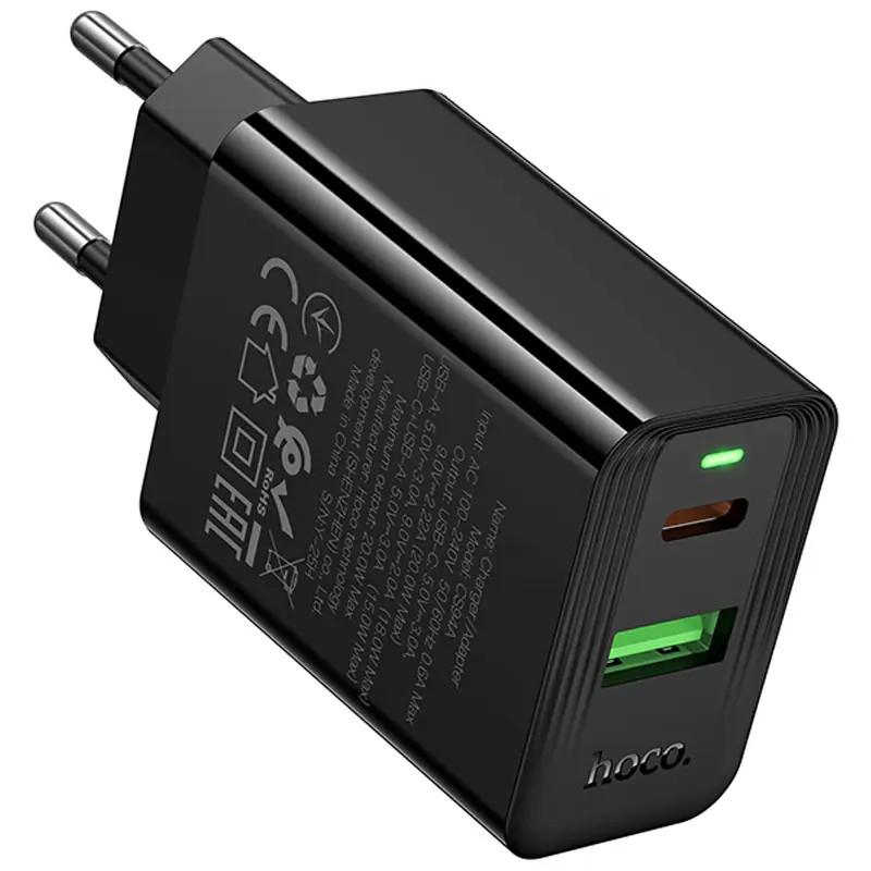 СЗУ Hoco CS94A Leader PD20W+QC3.0 (1USB-A/1C), Black 5, купить оптом с доставкой