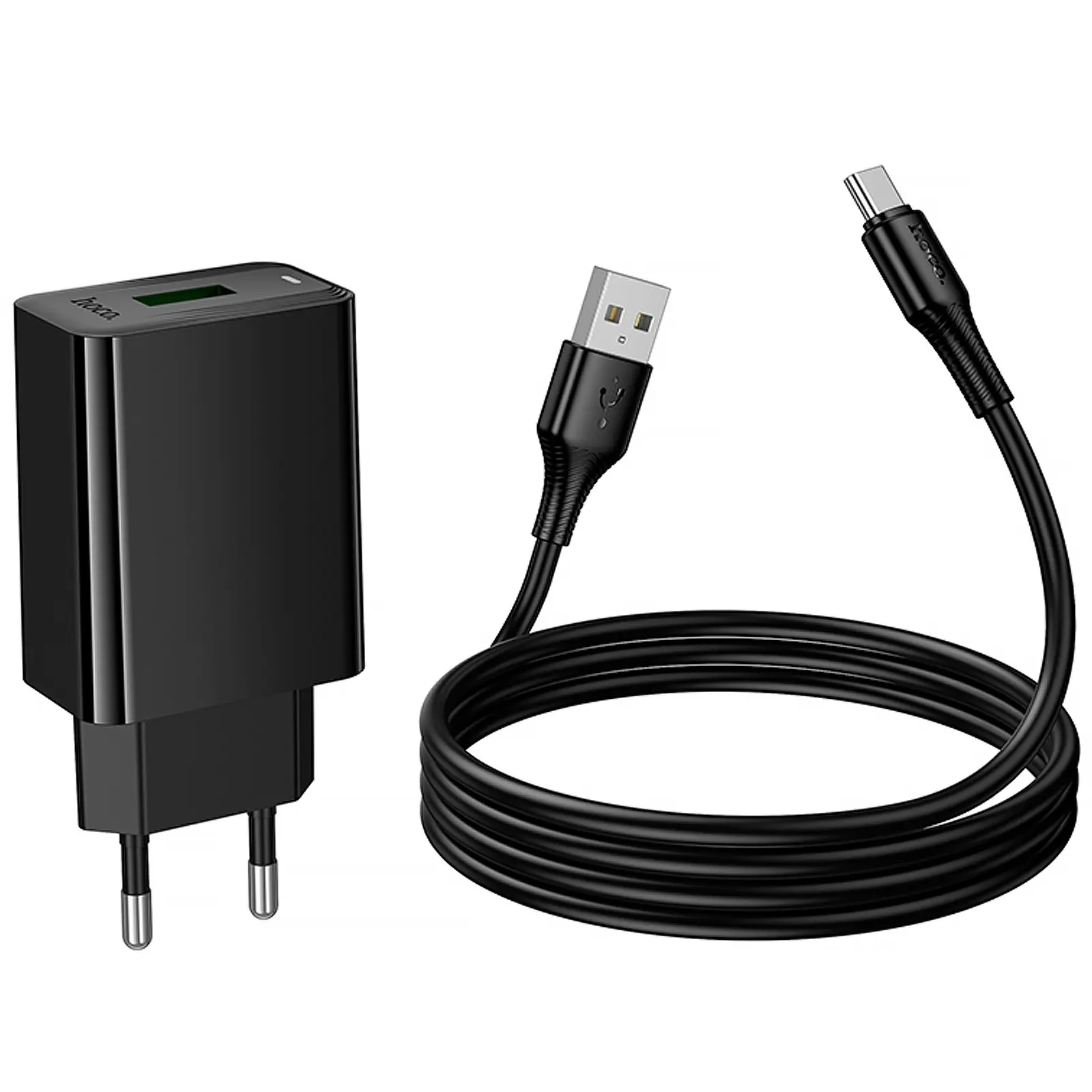 СЗУ Hoco CS92A Leader 18W+QC3.0 (1USB-A) + кабель USB to Type-C, Black 5, купить оптом с доставкой