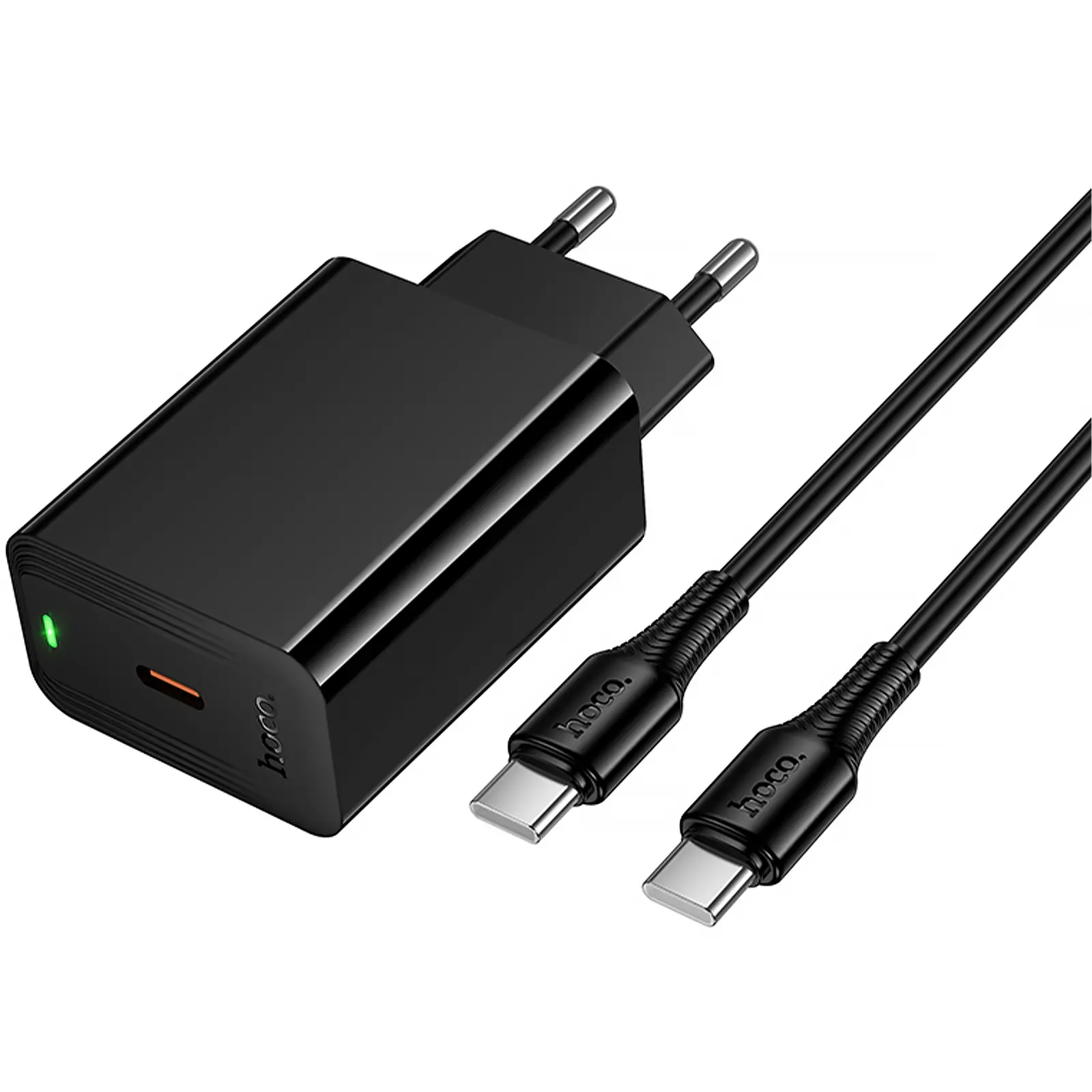 СЗУ Hoco CS93A Leader PD20W (1USB-C) + кабель Type-C to Type-C, Black 2, купить оптом с доставкой