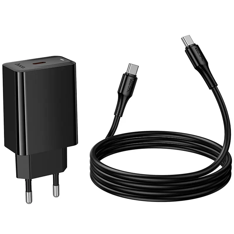 СЗУ Hoco CS93A Leader PD20W (1USB-C) + кабель Type-C to Type-C, Black 3, купить оптом с доставкой