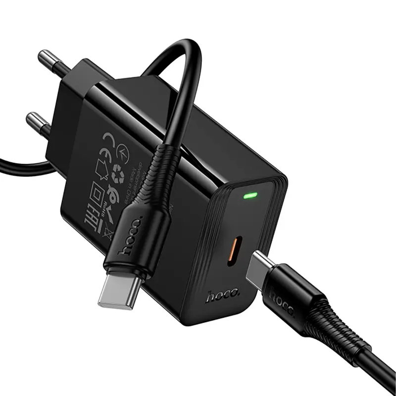 СЗУ Hoco CS93A Leader PD20W (1USB-C) + кабель Type-C to Type-C, Black 5, купить оптом с доставкой