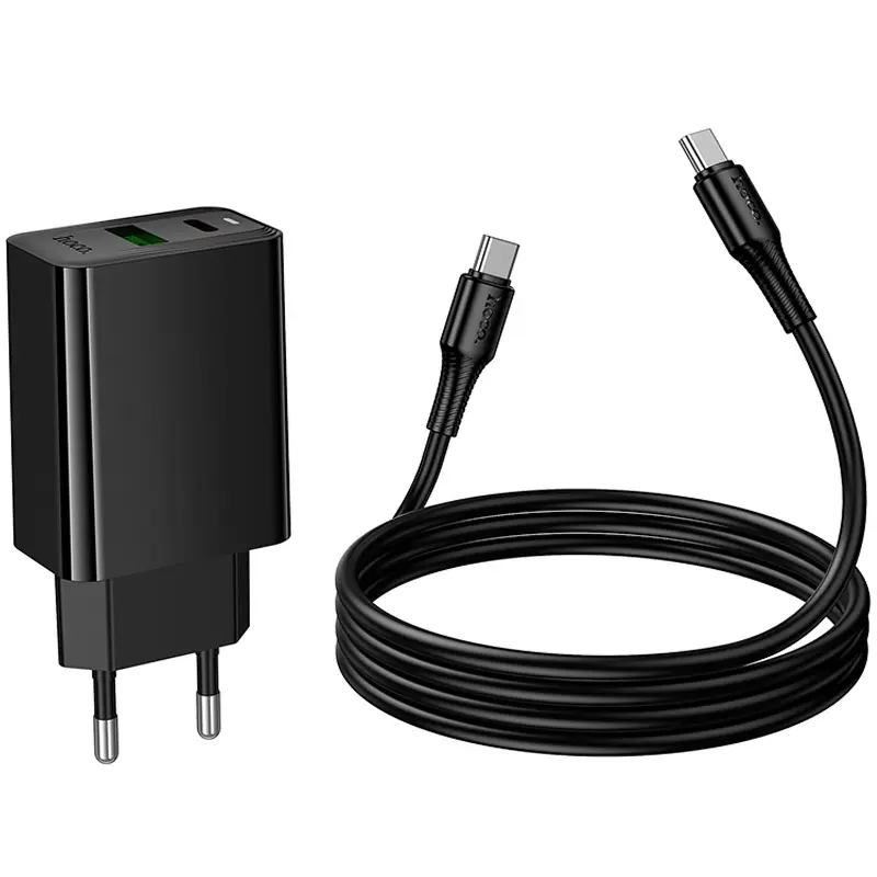 СЗУ Hoco CS94A Leader PD20W+QC3.0 (1USB-A/1C) + кабель Type-C to Type-C, Black 5, купить оптом с доставкой