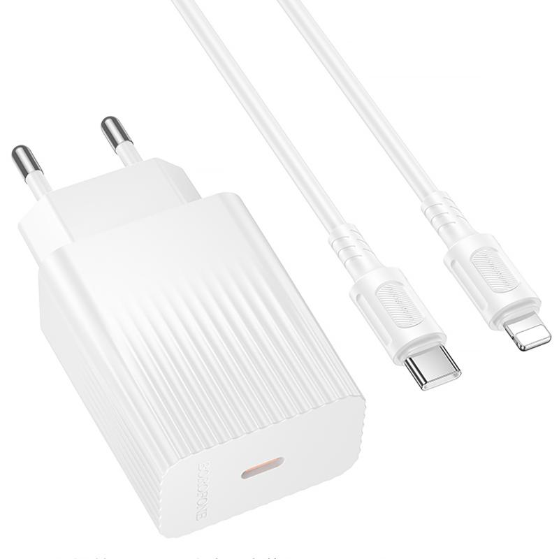 МЗП Borofone BAS75A Source PD30W (1USB-C) + кабель Type-C to Lightning на малюнкі №3