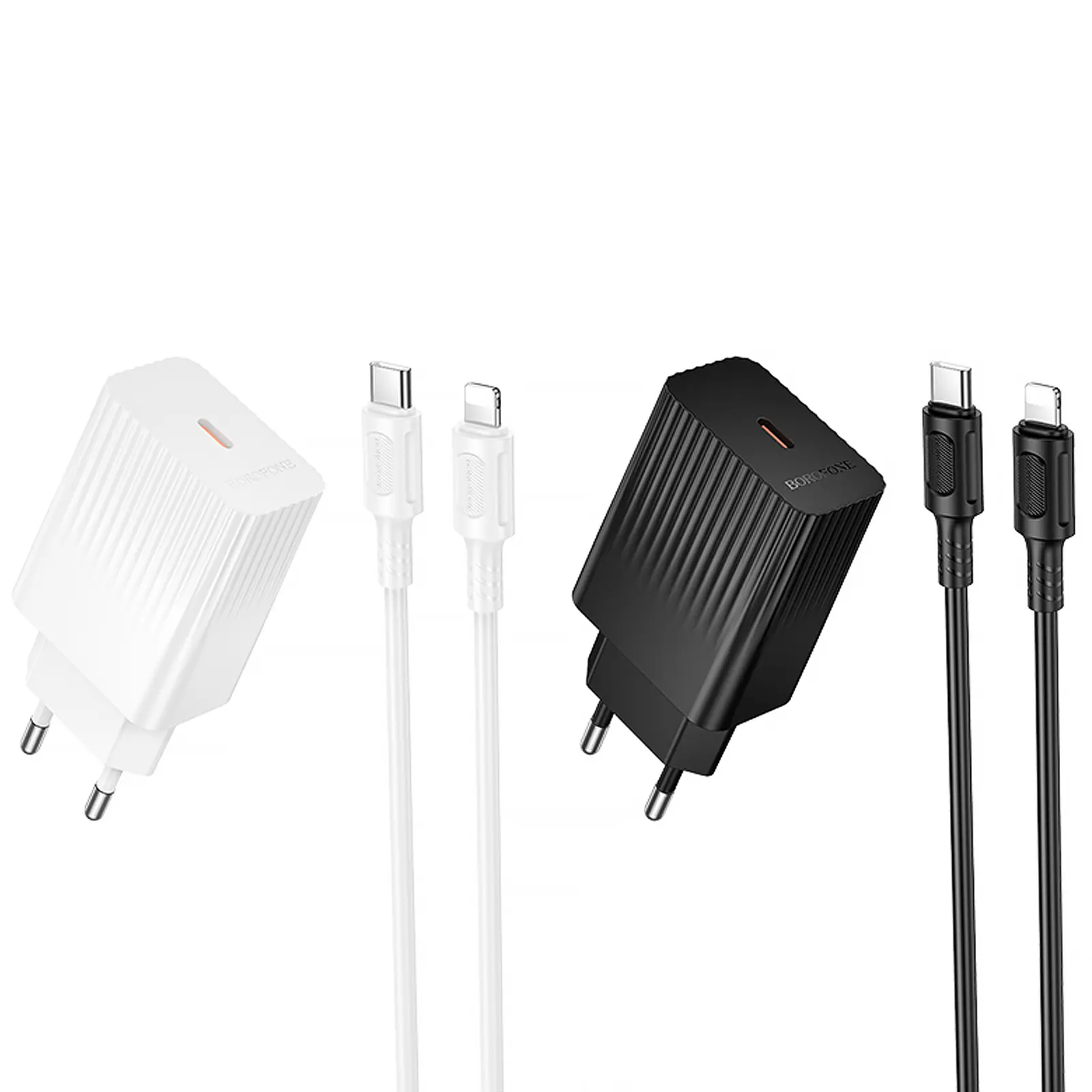 СЗУ Borofone BAS73A Source PD20W (1USB-C) + кабель Type-C to Lightning, купить оптом с доставкой