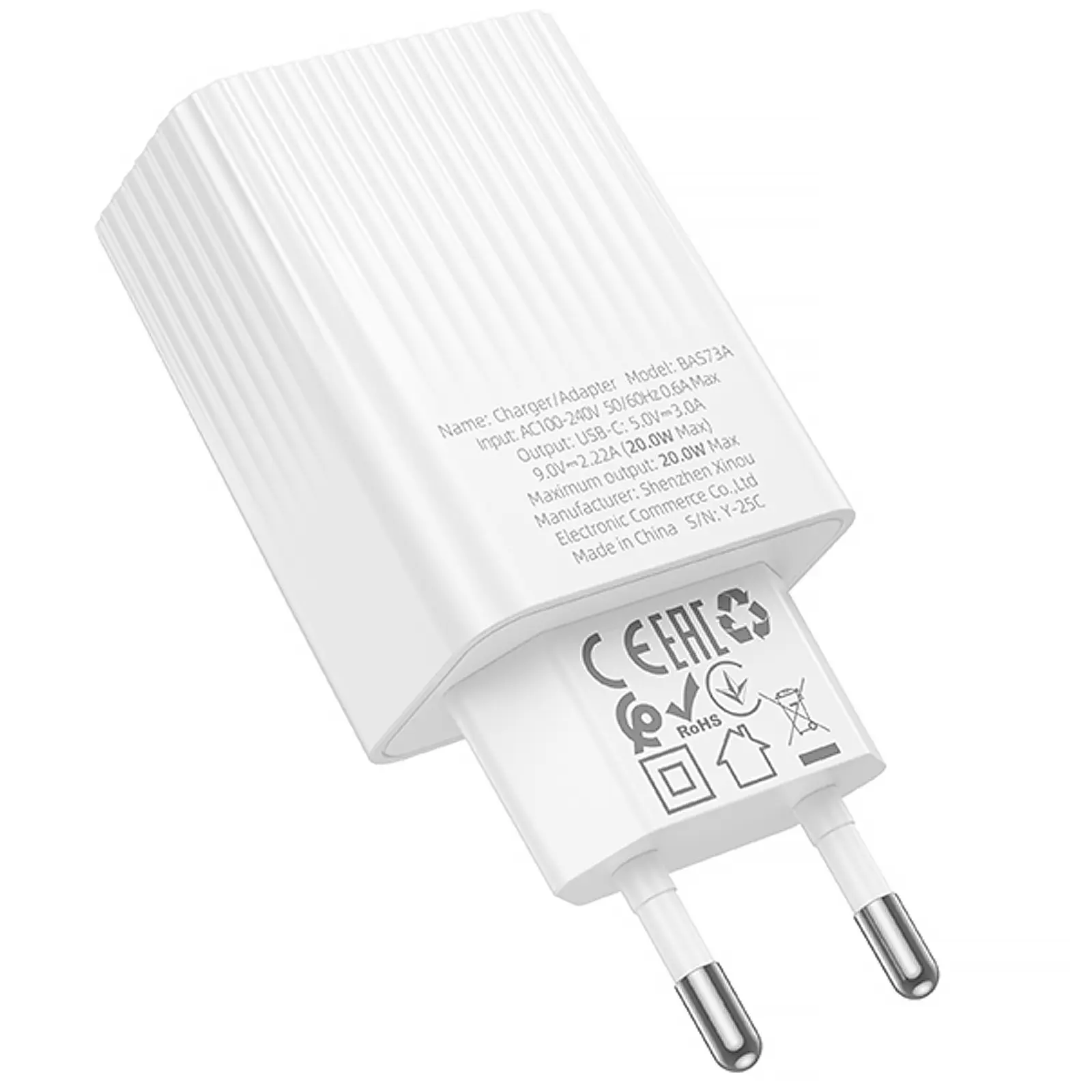 МЗП Borofone BAS73A Source PD20W (1USB-C), White 3, купити оптом з доставкою
