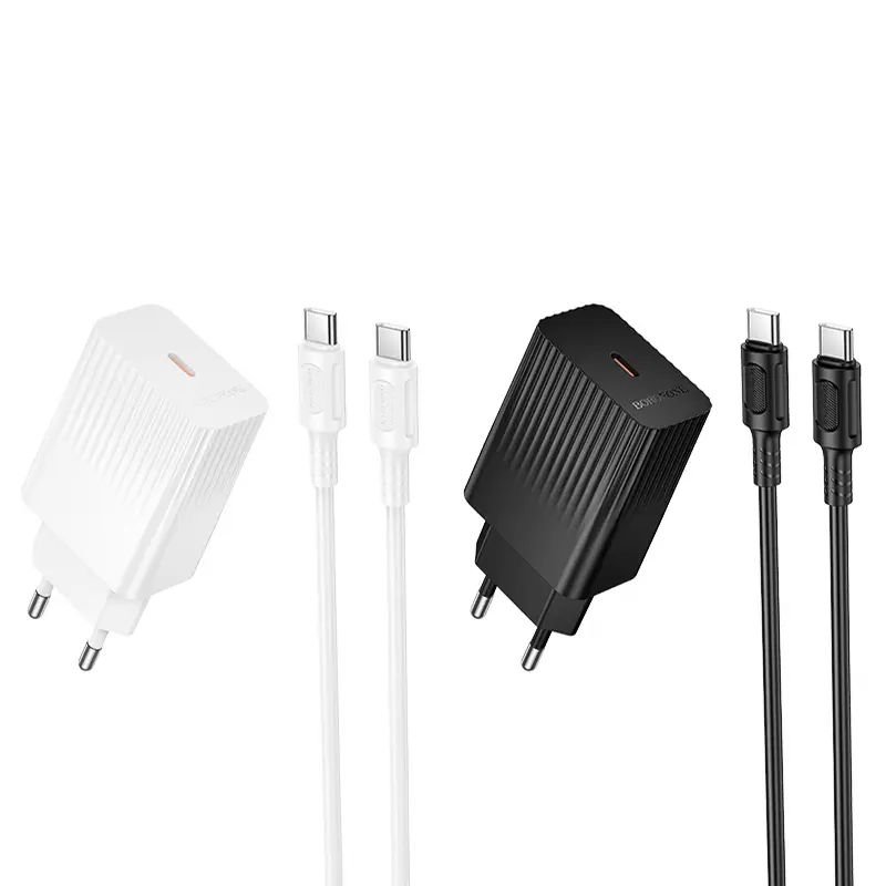 СЗУ Borofone BAS73A Source PD20W (1USB-C) + кабель Type-C to Type-C, купить оптом с доставкой