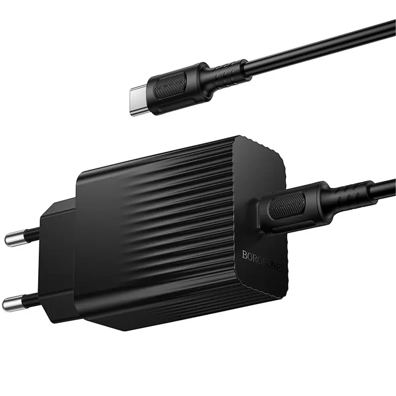 СЗУ Borofone BAS73A Source PD20W (1USB-C) + кабель Type-C to Type-C, Black 2, купить оптом с доставкой
