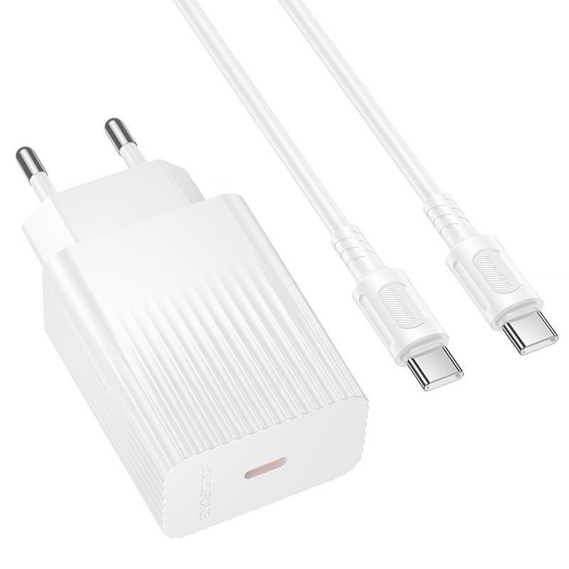 МЗП Borofone BAS73A Source PD20W (1USB-C) + кабель Type-C to Type-C на малюнкі №3