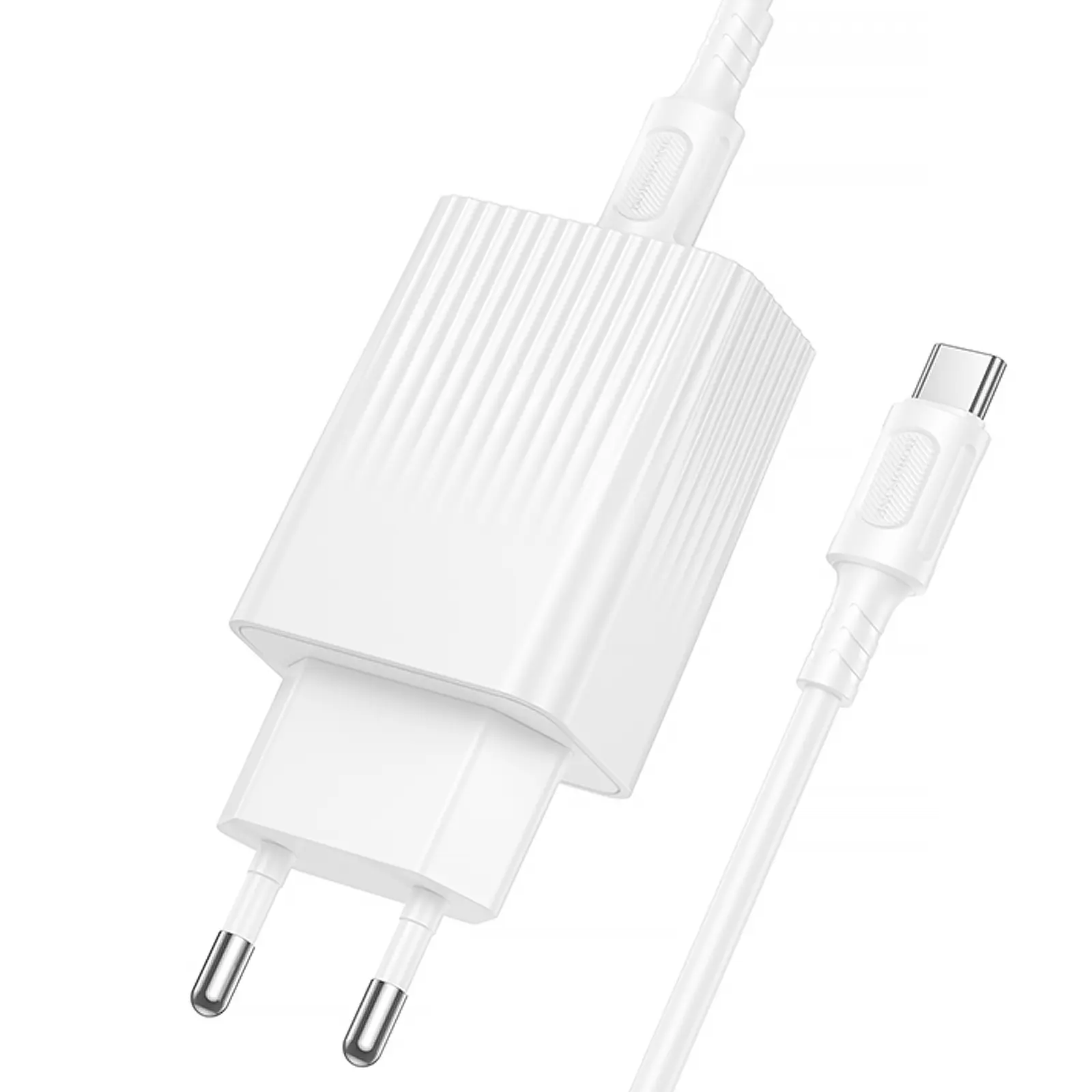 СЗУ Borofone BAS73A Source PD20W (1USB-C) + кабель Type-C to Type-C, White 3, купить оптом с доставкой