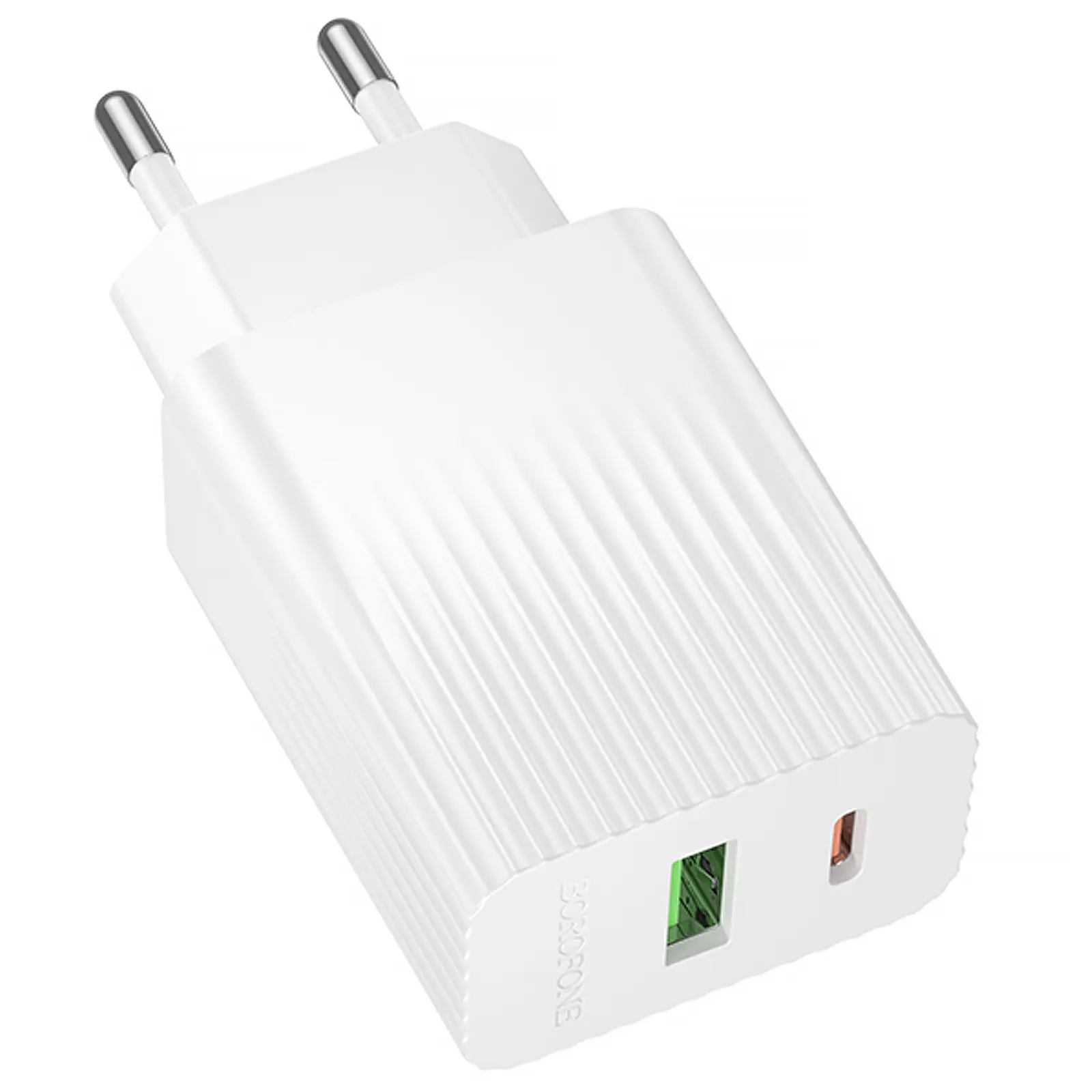 МЗП Borofone BAS76A Source PD30W+QC3.0 (1USB-A/1C), White 2, купити оптом з доставкою