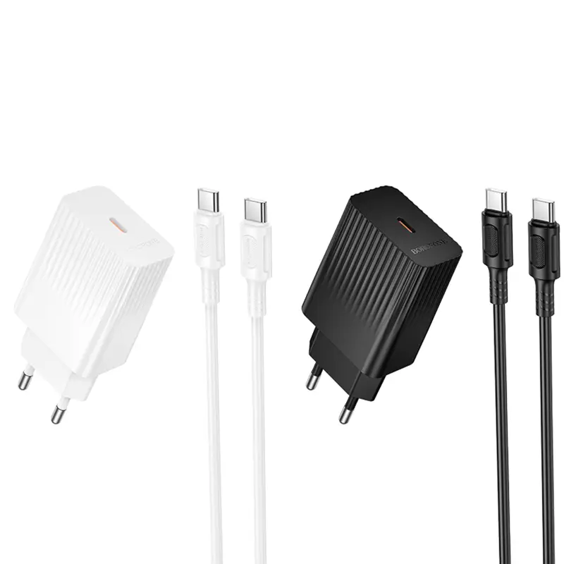 СЗУ Borofone BAS75A Source PD30W (1USB-C) + кабель Type-C to Type-C, купить оптом с доставкой