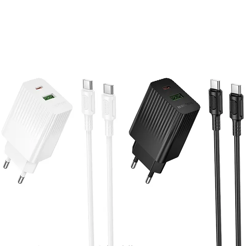 СЗУ Borofone BAS76A Source PD30W+QC3.0 (1USB-A/1C) + кабель Type-C to Type-C, купить оптом с доставкой