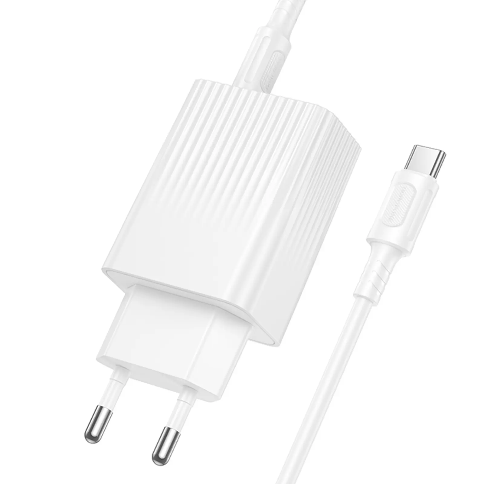 СЗУ Borofone BAS76A Source PD30W+QC3.0 (1USB-A/1C) + кабель Type-C to Type-C, White 3, купить оптом с доставкой