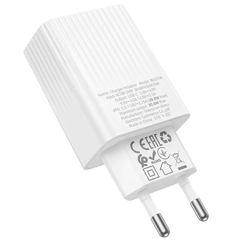 МЗП Borofone BAS75A Source PD30W (1USB-C), White 4, купити оптом з доставкою