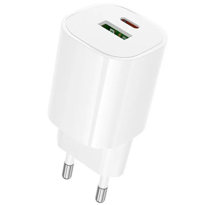 МЗП Borofone BA104A Pudding PD20W+QC3.0 (1USB-A/1C), White, купити оптом з доставкою