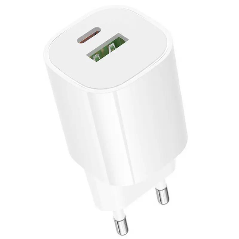 МЗП Borofone BA104A Pudding PD20W+QC3.0 (1USB-A/1C), White 3, купити оптом з доставкою
