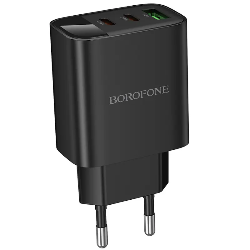 МЗП Borofone BA98A Ilustre with digital display PD30W (1USB-A/2C), Black 5, купити оптом з доставкою