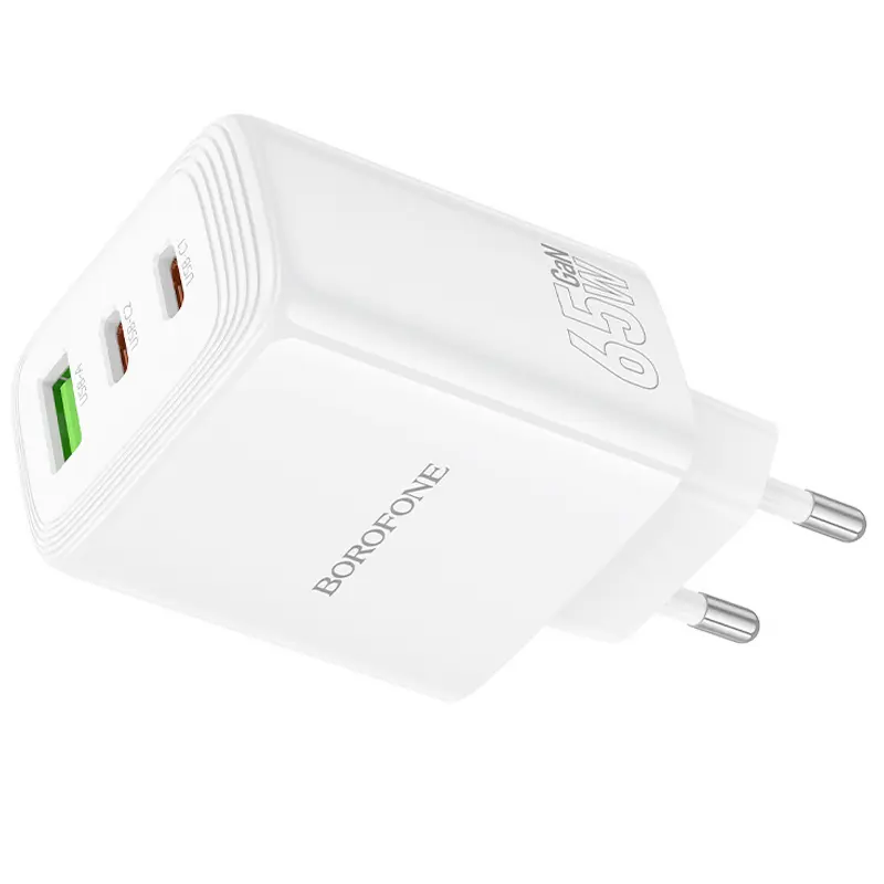 МЗП Borofone BN32 Cargador PD65W (1USB-A/2C), White 2, купити оптом з доставкою