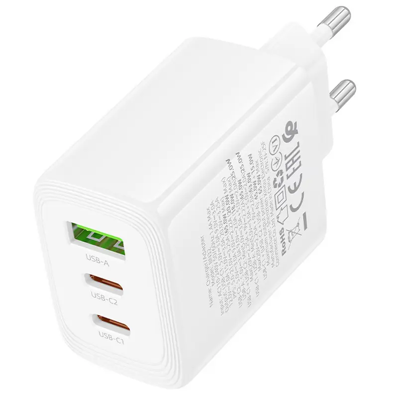 МЗП Borofone BN32 Cargador PD65W (1USB-A/2C), White 3, купити оптом з доставкою