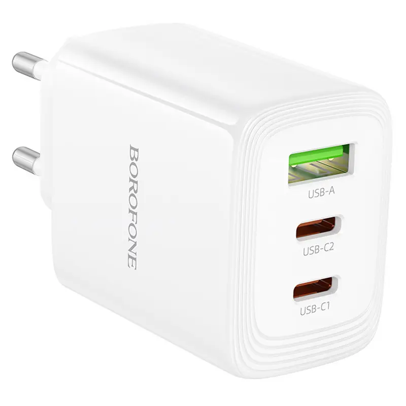 МЗП Borofone BN32 Cargador PD65W (1USB-A/2C), White 4, купити оптом з доставкою