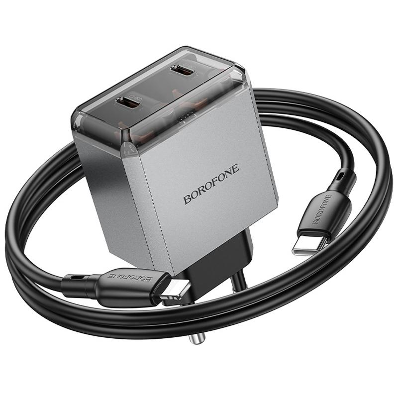 МЗП Borofone BN21 Lena PD40W+QC3.0 (2USB-C) + кабель Type-C to Lightning на малюнкі №6