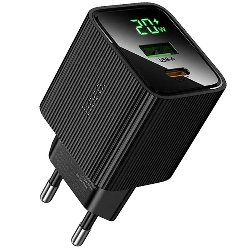СЗУ Hoco CS83A Excellent with digital display PD20W+QC3.0 (1USB-A/1C), Black, купить оптом с доставкой