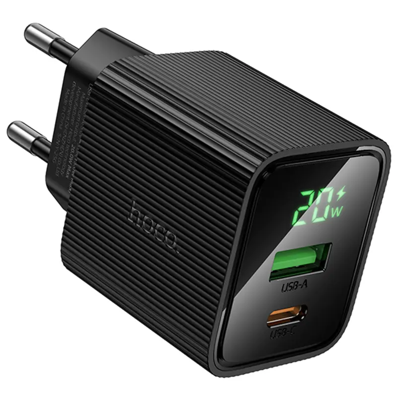 СЗУ Hoco CS83A Excellent with digital display PD20W+QC3.0 (1USB-A/1C), Black 2, купить оптом с доставкой