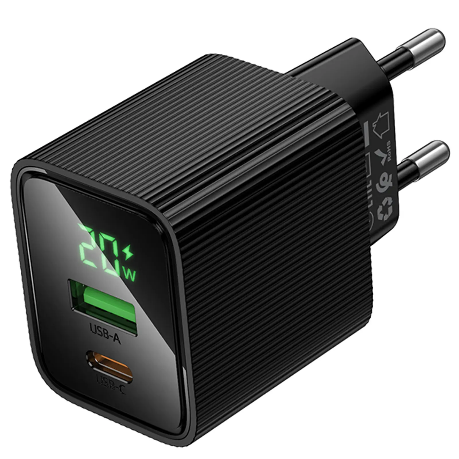 СЗУ Hoco CS83A Excellent with digital display PD20W+QC3.0 (1USB-A/1C), Black 3, купить оптом с доставкой