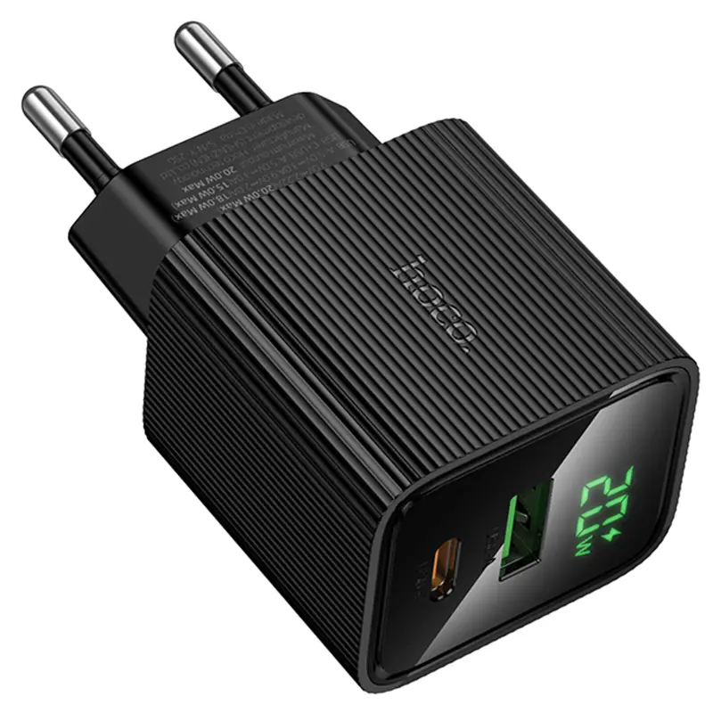 СЗУ Hoco CS83A Excellent with digital display PD20W+QC3.0 (1USB-A/1C), Black 4, купить оптом с доставкой