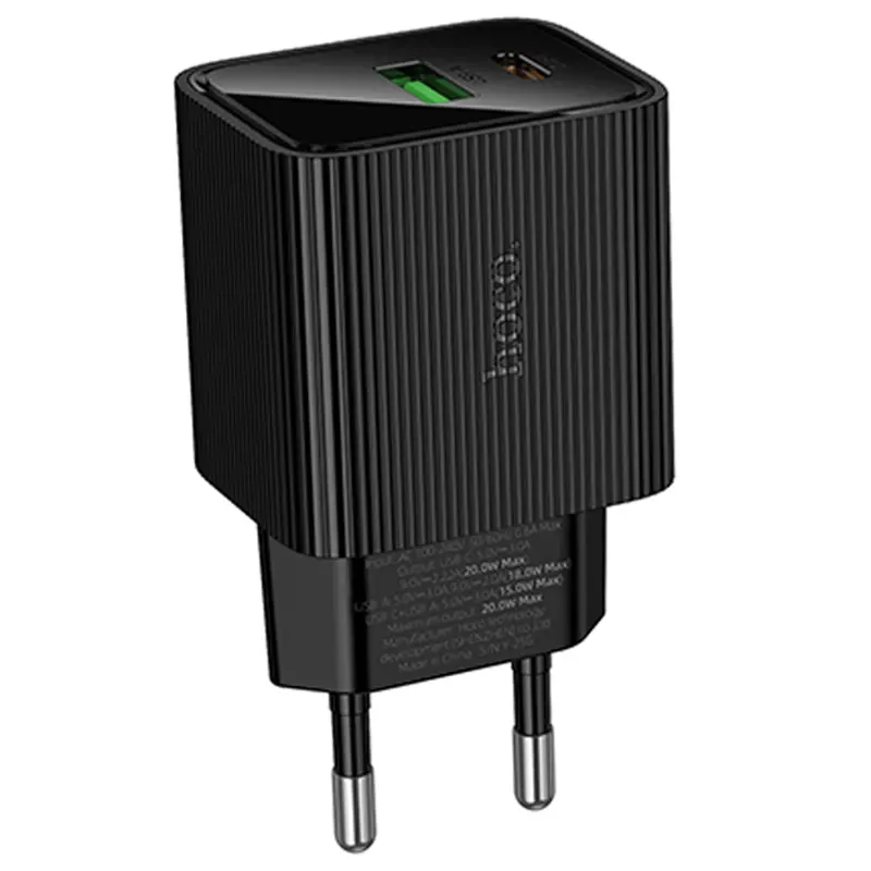 СЗУ Hoco CS83A Excellent with digital display PD20W+QC3.0 (1USB-A/1C), Black 5, купить оптом с доставкой
