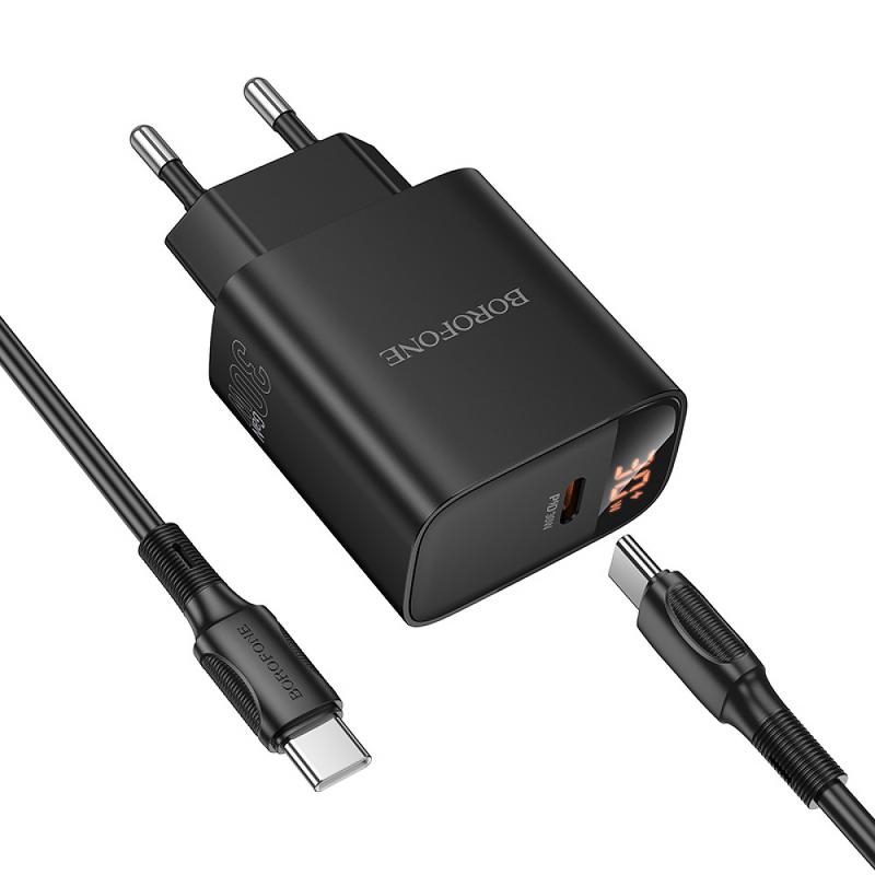 МЗП Borofone BA97A PD30W (1USB-C) + кабель Type-C to Type-C на малюнкі №1