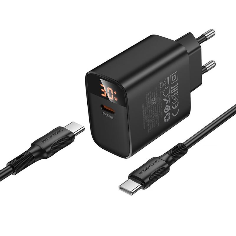 МЗП Borofone BA97A PD30W (1USB-C) + кабель Type-C to Type-C на малюнкі №4