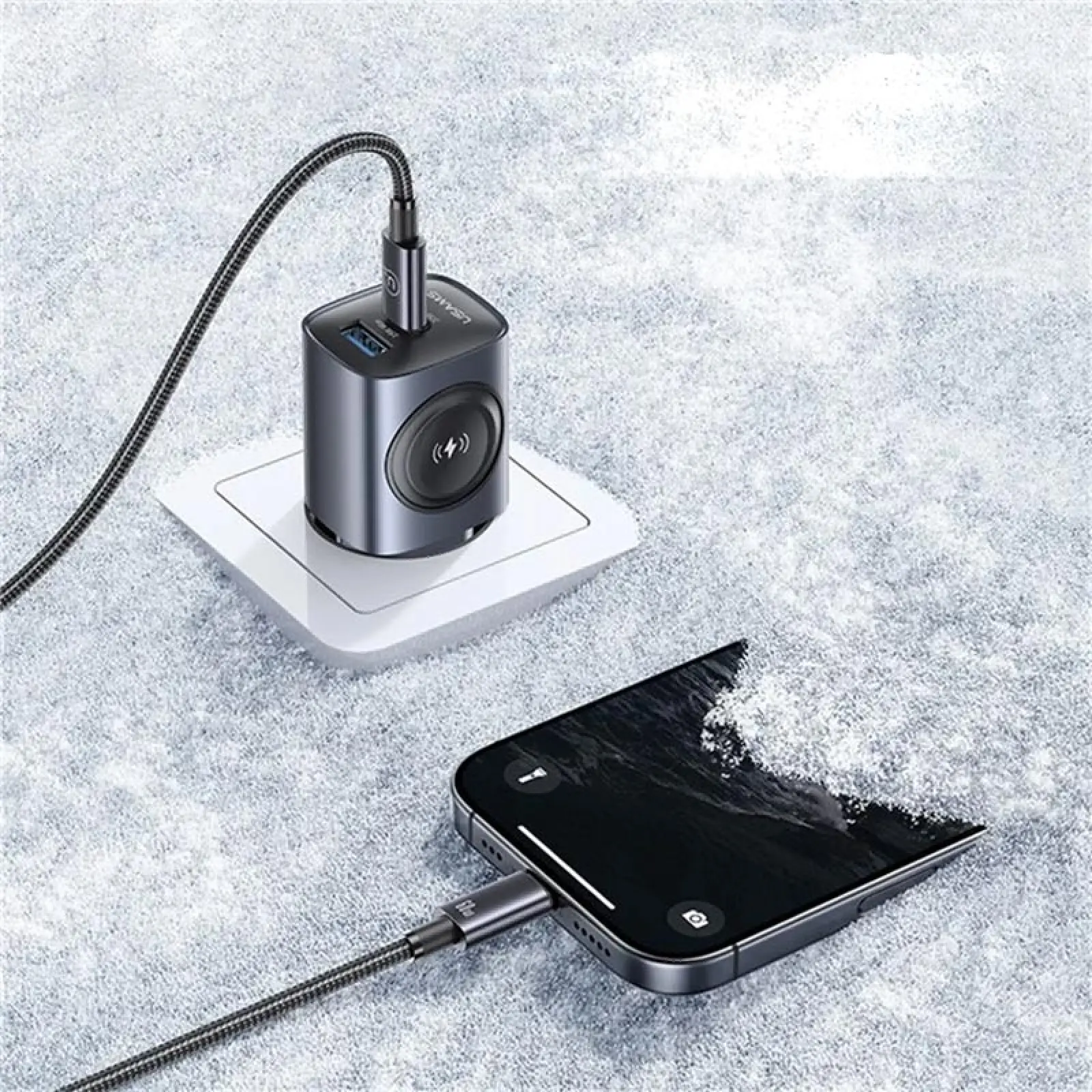 Уцінка МЗП Usams US-CC293 T67 Multifunctional iWatch Charger 20W (1USB-A/1C), Відкрита упаковка / Tarnish 6, купити оптом з доставкою