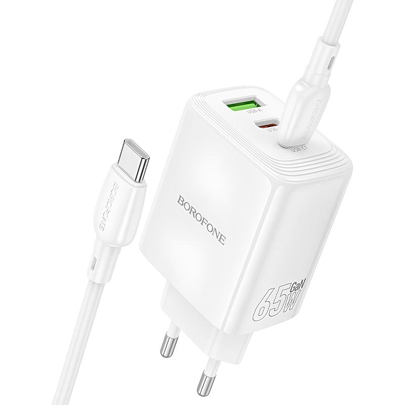 МЗП Borofone BN32 Cargador PD65W (1USB-A/2C) + кабель Type-C to Type-C на малюнкі №3