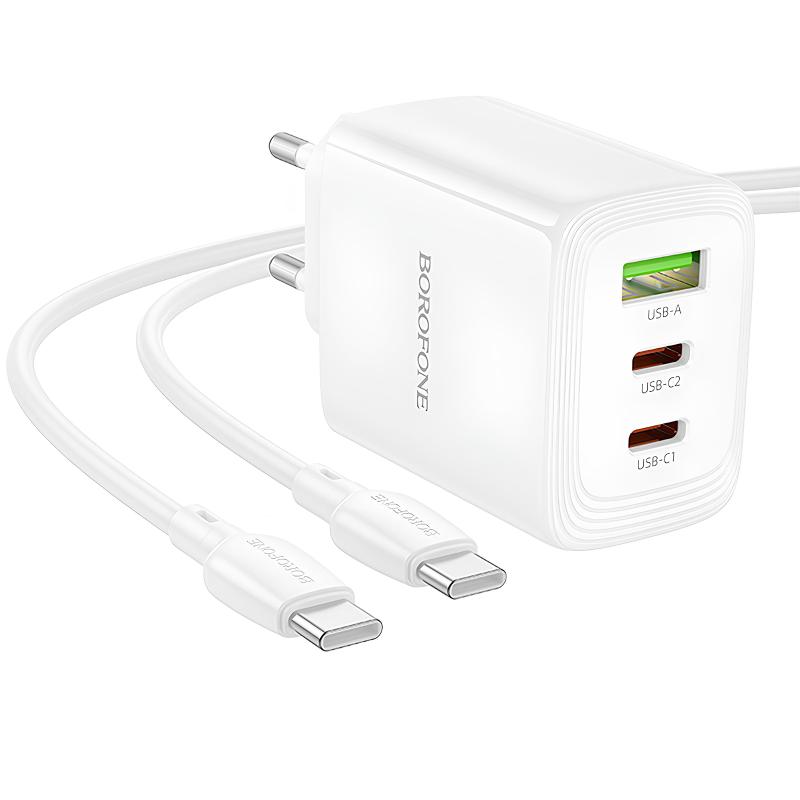 МЗП Borofone BN32 Cargador PD65W (1USB-A/2C) + кабель Type-C to Type-C на малюнкі №5