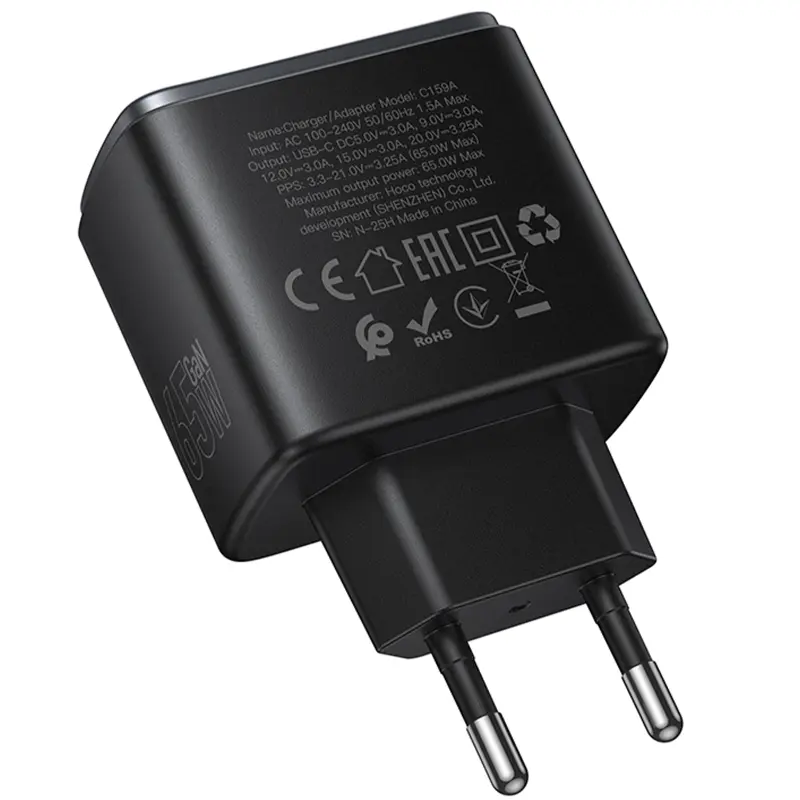 МЗП Hoco C159A Upgrade PD65W (1USB-C), Black 5, купити оптом з доставкою