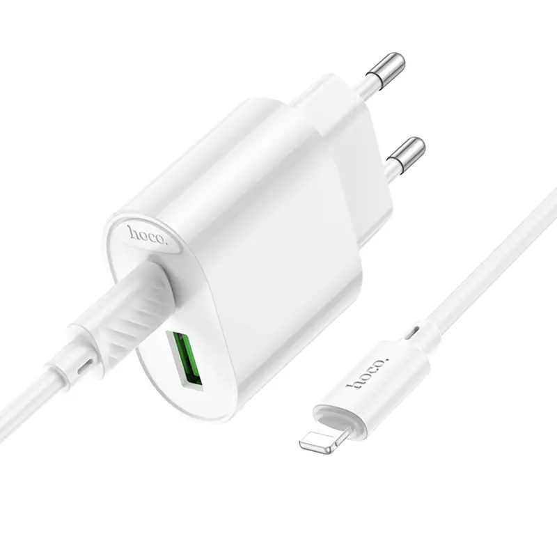 СЗУ Hoco C109A Fighter PD20W (1USB-C) + кабель Type-C to Lightning, White 2, купить оптом с доставкой