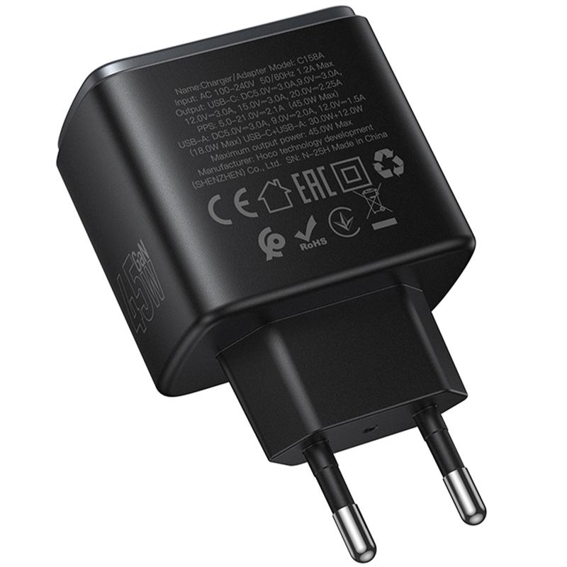 МЗП Hoco C158A Upgrade PD45W (1USB-A/1C) на малюнкі №5