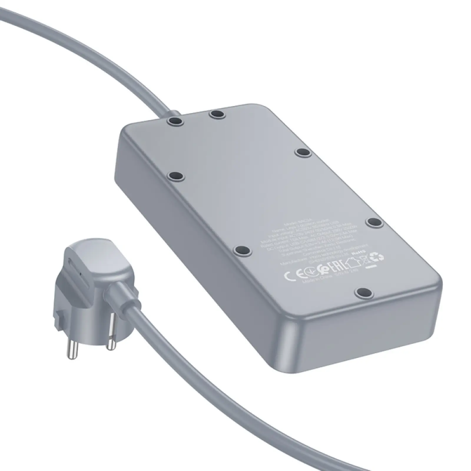 Удлинитель Borofone BAC2A (3USB-A/1C/3xSocket) (1.5m), Black 3, купить оптом с доставкой