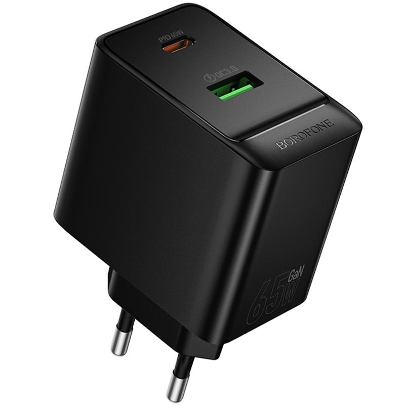 СЗУ Borofone BAS17A Erudite PD65W+QC3.0 (1USB-A/1C) на картинке №1