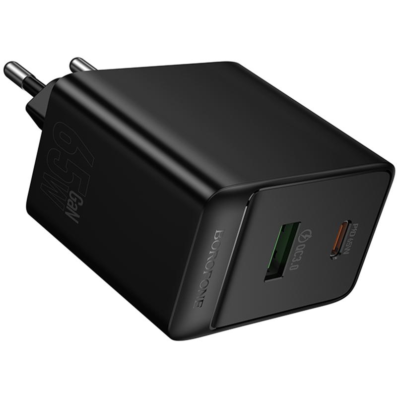 СЗУ Borofone BAS17A Erudite PD65W+QC3.0 (1USB-A/1C) на картинке №4
