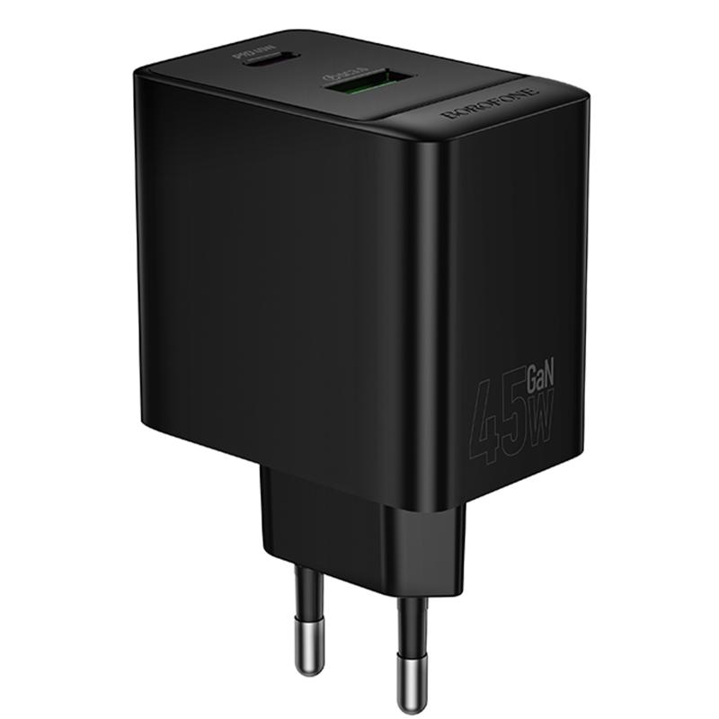 СЗУ Borofone BAS16A Erudite PD45W+QC3.0 (1USB-A/1C) на картинке №5