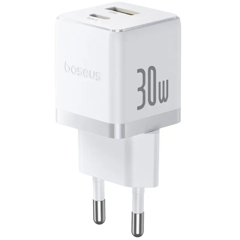 СЗУ Baseus Palm Fast Charger 30W (1USB-A/1C) (P1011160A), Moon White, купить оптом с доставкой
