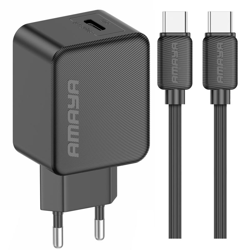 МЗП Amaya E112CC PD25W (1USB-C) + кабель Type-C to Type-C на малюнкі №1