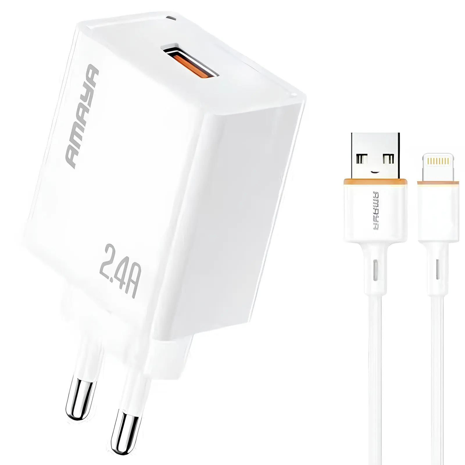 МЗП Amaya E79D 2.4A (1USB-A) + кабель USB to Lightning, купити оптом з доставкою